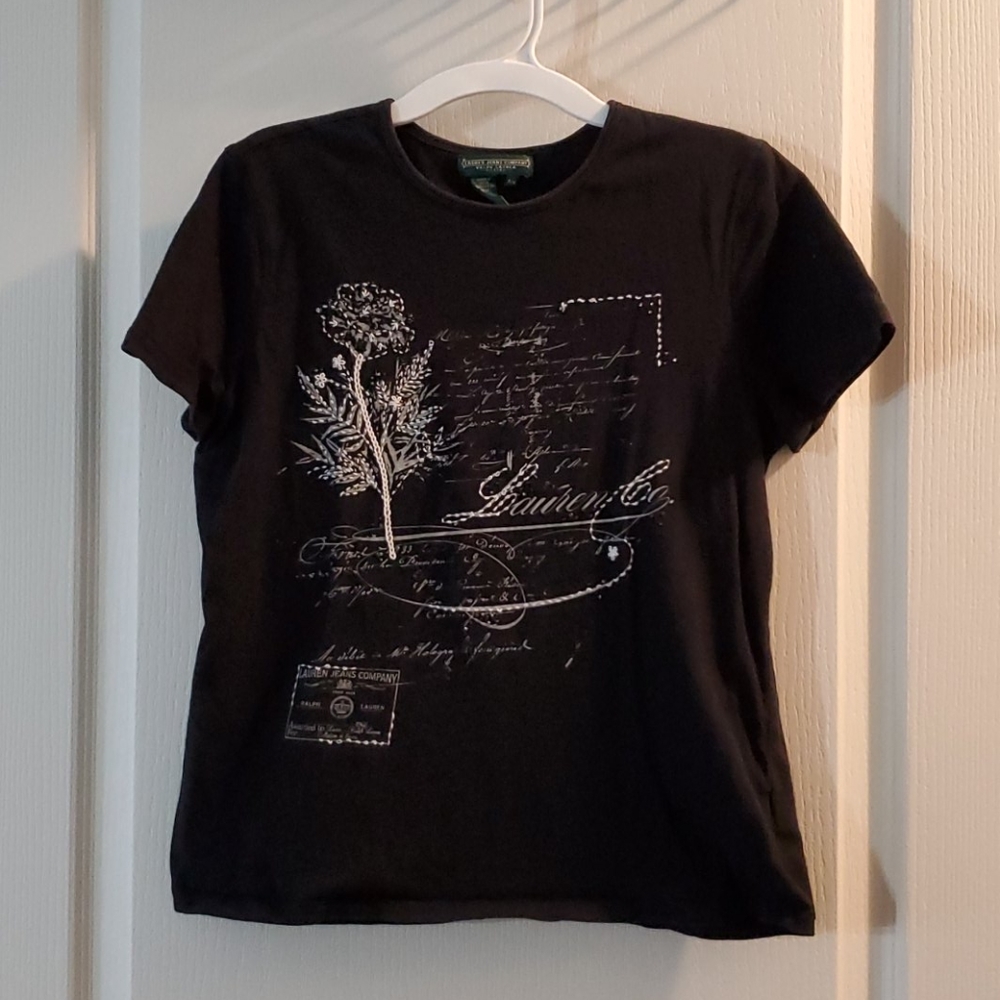 Lauren Jeans Company Ralph Lauren Black T-Shirt